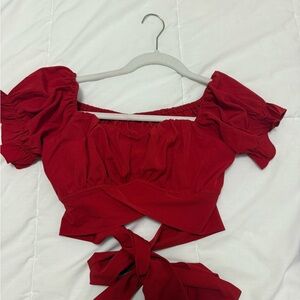 Red Women's Crop Top